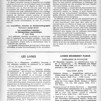 0623 - Page 606 - Partie scientifique. Les journées médicales de Broussais, (Paris, 17, 18 et 19 mai 1946). Nouvelles acquisitions en thérapeutique antiallergique, Dr Halpern et Dr Mauric / Les acquisitions récentes en électrocardiographie, Professeur agrégé Soulié / Les acquisitions récentes en thérapeutique psychiatrique, Pr Jean Delay / Les livres. Les méthodes actuelles de traitement de la syphilis, Éditions de « L'Expansion scientifique française » / Livres récemment parus