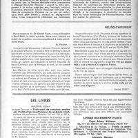0682 - Page 669 - Partie scientifique. A propos de l’accouchement dirigé, par Paul Bucher. Tumeur mixte de la parotide, M. J. -P. Tourneux / Neurq-chirurgie / Les livres. Traitement de certaines anuries par l’infiltration anesthésique du pédicule rénal, par Jacques Gaujoux, Maloine éditeur / Livres récemment parus