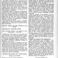 0683 - Page 670 - Partie scientifique. Les sociétés savantes. Académie de médecine. La guerre et le climat de Paris, (12-3-1946) / Société médicale des hôpitaux de Paris. Epithéliomatose respiratoire diffuse, (22-3-1946) / Société française de gynécologie. Séance du 17-12-1945. Torsion des fibromes utérins corporéaux / Les engraissements du type hyperfolliculinique / L’obésité avec hypersécrétion hypophysaire / Société médicale et anatomo-clinique de Lille. Séance du 30-10-1945. Calculs de l’uretère pelvien juxta-vésical
