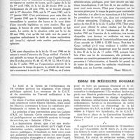 0689 - Page 676 - Partie professionnelle. Droit professionnel. La cessation des hostilités et quelques-uns de ses effets / Essai de médecine sociale