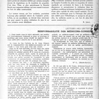 0722 - Page 707 - Partie professionnelle. Actualité professionnelle. Planning obstétrical / Lettres des lecteurs. Responsabilité des médecins-conseils