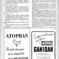 0735 - Page 720 - Dernières nouvelles. Académie de médecine / Faculté de médecine de Lyon / Faculté de médecine de Lille / Hôpitaux de Paris / Conseil départemental de la Seine de l'Ordre des Médecins