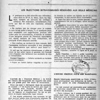0778 - Page 763 - Partie scientifique. Essai de conditionnement et de stérilisation de l’air des salles d’opération par M. Demirleau. Réponse du Dr. Masmonteil / Les injections intraveineuses réservées aux seuls médecins / L’heure propice pour les baignades
