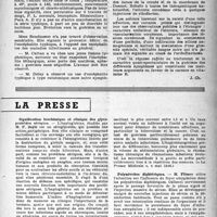 0780 - Page 765 - Partie scientifique. Les sociétés savantes. Société médicale des hôpitaux de Paris. Un cas d’encéphalo-typhus, (29-3-1946) / Un cas parisien d’ariboflavinose, (29-3-1946) / la presse. Signification biochimique et clinique des glycoprotéides sériques [(« La Presse Médicale », 4 mai 1946)] / Polynévrites diphtériques [(« Bruxelles-Médical », 28 avril 1946)]