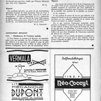 0825 - Page 810 - Correspondance. Assurances sociales. Bénéficiaires de l’assurance maladie / Accidents du travail. Accidents du travail agricoles