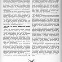 0904 - Page 889 - Partie scientifique. Mode de début et imputation des lésions orificielles du coeur, par M. A. Dumas. Cas dans lesquels il n’existe pas dans les antécédents d’atteintes franches de rhumatisme articulaire aigu / Cas d’un souffle diastolique solitaire de base