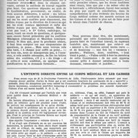 0915 - Page 900 - Partie professionnelle. La commission permanente de la Nomenclature, par le Dr Fernand Decourt / L’entente directe entre le corps médical et les caisses