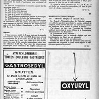 0922 - Page 907 - Correspondance. Application des tarifs d’honoraires. Accidents du travail. Les tarifs A. T. et la nouvelle nomenclature / Hôspitalisation publique. Médecin d’hôpital et clientèle libre