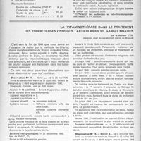 0967 - Page 952 - Partie scientifique. Sulfamides et folliculites du vestibule nasal, par J. Terracol / La vitaminothérape dans le traitement des tuberculoses osseuses, articulaires et ganglionnaires, par le Docteur Yvin