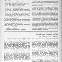 0968 - Page 953 - Partie scientifique. La vitaminothérape dans le traitement des tuberculoses osseuses, articulaires et ganglionnaires, par le Docteur Yvin / «Hymne» au toucher rectal, par le Docteur Pierre Ferrand
