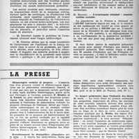 0974 - Page 959 - Partie scientifique. Les sociétés savantes. Société de médecine de Paris, (Séance du 29-3-1946). Considérations générales sur l’avortement criminel. L’avortement criminel sous l’angle de la fonction de reproduction / L’avortement criminel : considérations sociales / La presse. Hémorragies rectales et purpura [(« La Semaine des Hôpitaux de Paris », 14 juin 1946)] / Retentissement du déséquilibre alimentaire sur le sang [(« Arch. des Mal. Prof, et de la Méd. du Travail, 1946, N° 1)] / Le danger pulmonaire dans l’industrie des fibres de verre [(« Arch. des Mal. Prof, et de la Méd. du Travail », 1946, N° 1)]