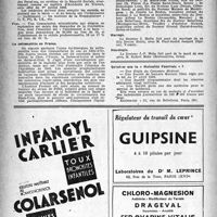 1025 - Page 1010 - Dernières nouvelles. les congres en octobre 1946. Confédération des Syndicats médicaux français / La poliomyélite en France / Naissances / Mariage / Nécrologie [M. Robert Mebs]