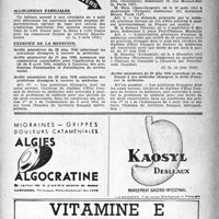 1026 - Page 1011 - À travers l'officiel. Allocations familiales / Exercice de la médecine