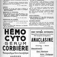 1029 - Page 1014 - À travers l'officiel. Laboratoires d’analyse / Loyers / Masseurs et pédicures / Pensionnes de guerre / Pharmacie / Sanatoriums publics / Sante publique / Sécurité sociale