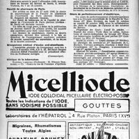1119 - Page 1104 - Dernières nouvelles. Académie de médecine / Hôpitaux de Paris / Faculté de pharmacie de Paris / Groupement médical d’études anti-alcoolique / Clinique de la tuberculose / Cours de perfectionnement d’obstétrique