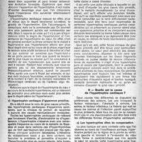 1127 - Page 1112 - Partie scientifique. Les gros coeurs en clinique; valeur pronostique, par A. Dumas. Dans quelles circonstances s’observe l'hypertrophie cardiaque ?. Au cours de l’hypertension artérielle / Quelle est la cause de l’hypertrophie cardiaque ?. Les hypertrophies dites de compensation
