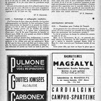 1193 - Page 1178 - Correspondance. Application de tarif d’honoraires. Consultation de nuit / Gynécologie et radiographie combinées / Assurances sociales. Prestations pour l’enfant de l’assuré