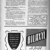1200 - Page 1185 - Dernières nouvelles. L’épée d’honneur du Professeur Leriche / Société médicale d’assurance et de défense professionnelle « Le Sou Médical » / Groupement de phtisiologie infantile / Internat en pharmacie
