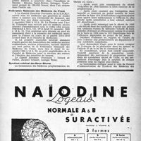 1234 - Page 1219 - Dernières nouvelles. Hygiène scolaire et universitaire / Fédération Nationale des Médecins du Front / Syndicat médical des Deux-Sèvres