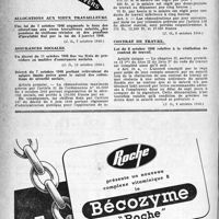 1237 - Page 1222 - À travers l'officiel. Allocations aux vieux travailleurs / Assurances sociales / Contrat de travail