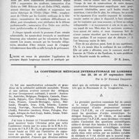 1264 - Page 1249 - Partie professionnel. Actualité professionnelle. Le passé de l’association générale des médecins de France et ses possibilités d’avenir / La conférence médicale internationale de Londres des 25, 26 et 27 septembre 1946, par le Dr Fernand Decourt