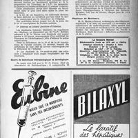 1280 - Page 1265 - Dernières nouvelles. Faculté de Médecine / Cours de technique hématologique et sérologique / Diplôme de Kinésithérapie / Hôpitaux de Bordeaux