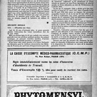 1354 - Page 1339 - Correspondance. Ordre des médecins. Cotisations à l’ordre / Sécurité sociale. Allocation aux vieux