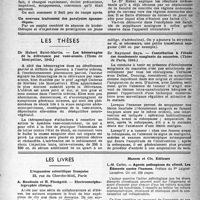 1370 - Page 1355 - Partie scientifique. Nouvelles d’Amérique / Les thèses. Des hémorragies de la délivrance par vaso-atonie, par Dr Hubert Saint-Martin (Thèse de Montpellier, 1945) / Contribution à l’étude des écoulements sanglants du mamelon, par Dr Raymond Saya (Thèse de Paris, 1945) / Les livres. Électroencéphalographie clinique, par A. Baudouin et H. Fischgold, L'expansion scientifique française, Paris / Agents pathogènes du climat. Les Éléments contre l’homme, par L. -M. Carles, Masson et Cie, éditeurs