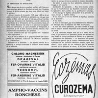1429 - Page 1414 - Echos Et Commentaires. Un pas de plus vers la médecine autoritaire ? / La définition du spécialiste