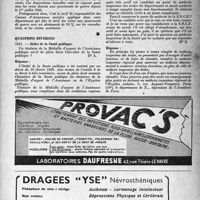 1482 - Page 1467 - Correspondance. Application des tarifs d’honoraires de sécurité sociale. Tarif des soins aux pensionnés de guerre / Questions diverses. Ordre de la Santé publique / Inspection des écoles
