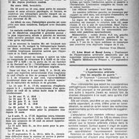 1598 - Page 1583 - Partie scientifique. Hémiplégie par ramollissement cérébral, hypertension. Traitées par les injections intraveineuses d'émulsion d’huile de foie de poisson à haute teneur vitaminique / A propos de l’article “ L’hypertension artérielle chez les amputés de guerre " du Dr Tourneux “ Concours Médical " du 16 novembre 1946