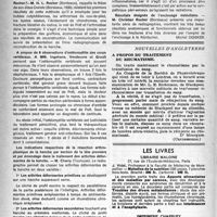 1601 - Page 1586 - Partie scientifique. XLIXe congrès de chirurgie (fin). Communications particulières [Michel Deniker] / Nouvelles d’Angleterre. A propos du traitement du rhumatisme / Les livres. Les injections intraveineuses d'émulsions d’huile de foie de poisson à hauteur teneur vitaminique, par Dr Yves Dhôtel Imprimerie Charruey (une plaquette, 1946)