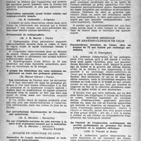 1643 - Page 1628 - Partie scientifique. Les sociétés savantes. Société française de gynécologie. Séance du 17 juin 1946. Contribution à l’histo-physiologie de l’endomètre / Tuberculose annexielle ayant évolué comme une salpingo-ovarite banale / Présentation de radiographies / A propos des dilatations des voies urinaires supérieures au cours des prolapsus génitaux / Les perturbations fonctionnelles de l’ovariectomie unilatérale. / Un cas d'épithélio-sarcome du sein survenu à la suite d’un traitement intensif par la folliculine / Société de chirurgie de Lyon. Anomalies de l’angle duodénal-jéjunal et techniques de gastrectomies. Rachianesthésie et choc opératoire / Société médicale et anatomo-clinique de Lille. Pseudarthrose fistulisée du fémur, chez un homme de 72 ans traitée par enclouage médullaire / De l’intérêt de l’exploration radiologique des cavités pyélorénales en présence des divers symptômes de la néphrite chronique