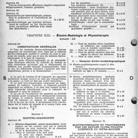 1689 - Page 24 - Nomenclature Générale des actes professionnels des médecins, chirurgiens, spécialistes, chirurgiens-dentistes, sages-femmes et auxiliaires médicaux. Note importante. Rédaction de la feuille maladie. Chapitre XI. — Dermatovénérologie / Chapitre XII. — Psychiatrie / Chapitre XIII. — Électro-Radiologie et Physiothérapie. Électrodiagnostic / Électrothérapie et traitements par les rayons ultra-violets lumineux ou infra-rouges
