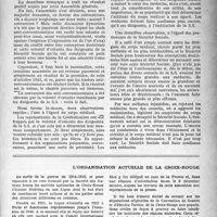 0138 - Page 113 - Partie professionnelle. Actualité professionnelle. Remarques sur la dernière assemblée confédérale par le Dr Valingot. Les résultats de ce référendum et l'attitude du conseil de la british médical association, par le Dr Fernand Decourt / L’organisation actuelle de la Croix-Rouge