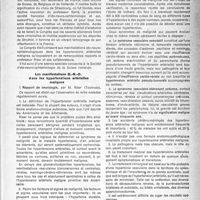 0172 - Page 147 - Partie scientifique. XIIIe congrès d’oto-neuro-ophtalmologie, Strasbourg, 4, 5 et 6 octobre 1946. Les manifestations O. -N. -O. dans les hypertensions artérielles malignes. Rapport de neurologie, par M. Riser