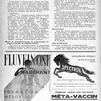0205 - Page 180 - Dernières nouvelles. Chaire de pathologie chirurgicale / Chaire de médecine légale / Hôpitaux de Paris. Conférences du Dimanche / Cours de perfectionnement de pneumologie clinique et sociale de l’hôpital Cochin / Communiqué / Avis de Concours