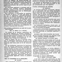 0273 - Page 248 - Partie scientifique. Les Sociétés Savantes. Académie de médecine, Séance du 3 décembre 1946. Le diagnostic différentiel de la paralysie infantile / Les accidents respiratoires au cours de la paralysie infantile / Mode de transmission de la poliomyélite / L'action antitumorale des stéroïdes / Société des chirurgiens de Paris. Un cas d’artérite temporale avec migraine traité par la résection artérielle. Guérison / Urographie et coliques néphrétiques