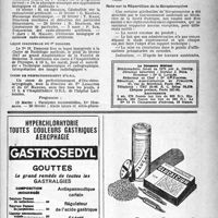 0300 - Page 275 - Dernières nouvelles. Université de Paris – Faculté de Médecine / Note sur la Répartition de la Streptomycine