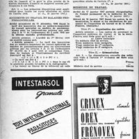 0305 - Page 280 - A travers l'officiel. Sécurité sociale. Assurances sociales / Accidents du travail et maladies professionnelles / Médecine du travail