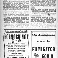 0307 - Page 282 - A travers l'officiel. Médecine du travail / Loyers / Santé publique