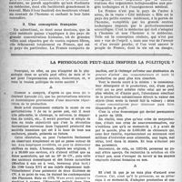 0329 - Page 304 - Partie professionnelle. Droit professionnel. A propos de l’orientation de la médecine future. Critique de la “ cité médicale ”, par le Dr A. Vincent / La physiologie peut-elle inspirer la politique ?