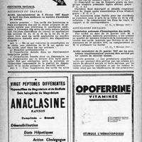 0353 - Page 328 - A travers l’officiel. Sécurité sociale. Accidents du travail / Assurances sociales