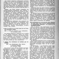 0368 - Page 343 - Partie Scientifique. Les sociétés savantes. Société médicale des hôpitaux de Paris. Sur nu cas de thrombo-phlébite cérébrale poste-puerpérale, (18-10-1946) / Action favorable de la cystine dans un cas d’anémie benzolique rebelle, (13 novembre 1946) / A propos d’un traitement de l’asthme par les aérosols, (13 novembre 1946) / Note préliminaire sur une nouvelle série chimique de corps doués d’une activité antihistaminique et antiallergique puissante : les dérivés de la thiodiphaséeamine