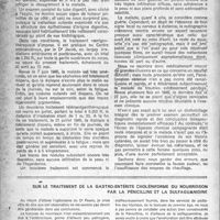 0439 - Page 414 - Partie scientifique. Perméationcutanée révélatrice ou plaidoyer pour le nu, Paul Michon / Sur le traitement de la gastro-entérite cholériforme du Nourrisson par la pénicilline et la sulfaguanidine