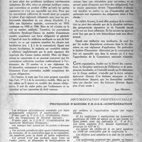 0456 - Page 431 - Partie professionnelle. Organisation professionnelle. Assurances sociales. Le sens et les effets d’un accord / Documentation professionnelle. Protocole d’accord F. N. O. S. S. -confédération