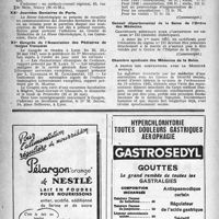 0477 - Page 452 - Dernières nouvelles. Direction départementale de la Santé du Doube / Sécurité sociale / XXe Journées Dentaires de Paris / XIe Congrès de l’Association des Pédiatres de langue française / Syndicat médical de Seine-et-Oise / Conseil départemental de la Seine de l’Ordre des Médecins / Chambre syndicale des Médecins de la Seine