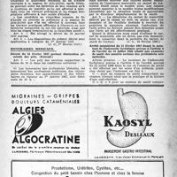 0482 - Page 457 - A travers l'officiel. Enseignement de la médecine / Honoraires médicaux / Sécurité sociale. Assurances sociales