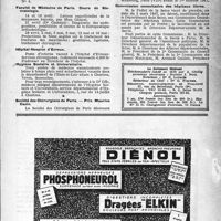 0556 - Page 531 - Dernières nouvelles. Cours de Technique Hématologique et Sérologique / Faculté de Médecine de Paris. Cours de Stomatologie / Hôpital-Hospice d’Evreux / Hygiène Scolaire et Universitaire / Société des Chirurgiens de Paris. — Prix Maurice Cazin / Commission consultative des hôpitaux libres