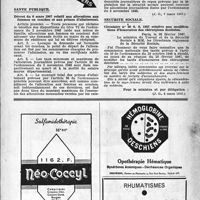 0560 - Page 535 - A travers l'officiel. Santé publique / Sécurité sociale